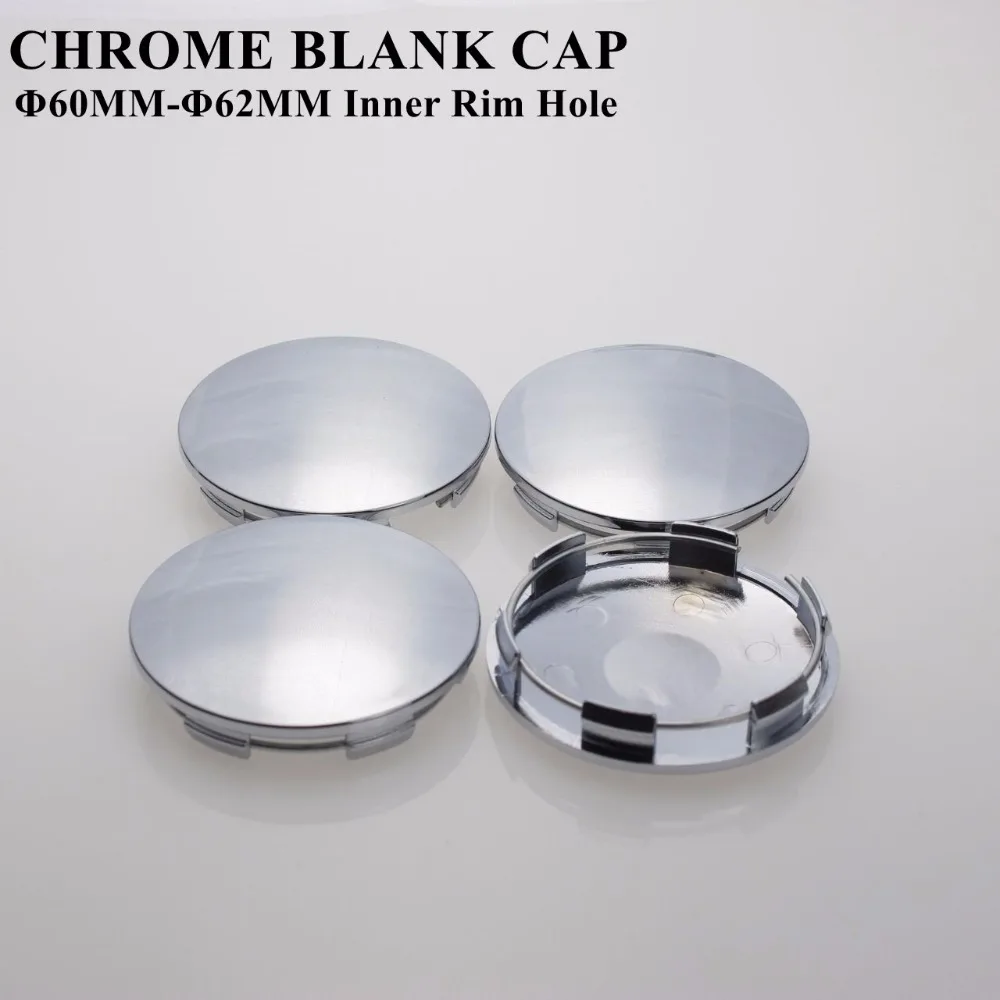

Chrome Blank Center Cap For Wheels 60/62MM Inner Rim Hole No Logo Without Sticker Cover Cap Cambered Surface SET OF 4 KOM POWER