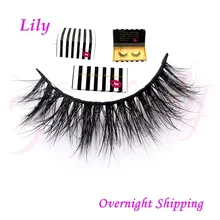 Free shipping in stock lilly miami 100% real siberian mink strip eyelashes 3d mink lashes