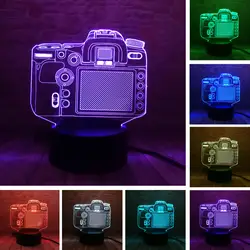 2018 Amroe Новинка 3D Камера модель 7 цветов градиент светодиодный свет ночи Детские спальные Декор Xmas вечерние подарки на день рождения