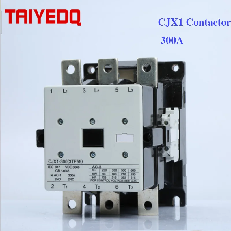 

CJX1 AC contactor 300A CJX1-300/22 3TF55 Magnetic contactor, 3Pole electrical control contactor 24V 220V 380V 2NO 2NC