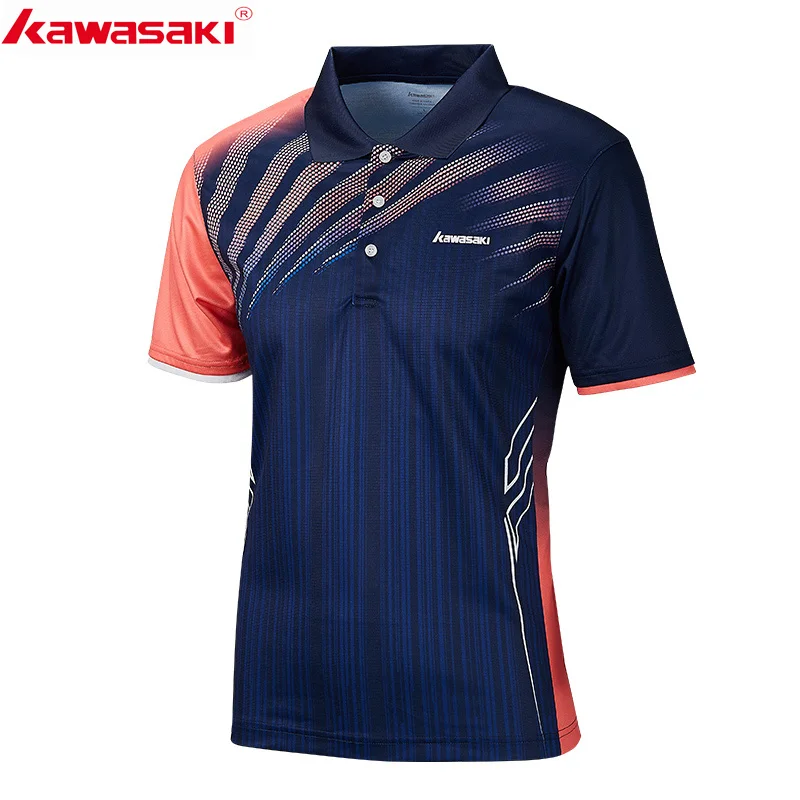 Koop 2019 Originele Kawasaki Mannen Polo Shirts Korte Mouw Quick Dry Polyester Mannen Tennis Badminton T shirt Sport Kleding ST S1101