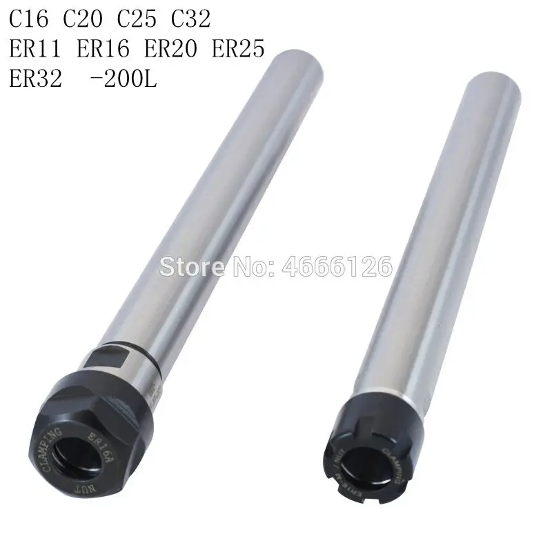 

C16 C20 C25 C32 ER11 ER16 ER20 ER25 ER32 200L spring collet ER straight shank extension rod for CNC deep machining milling