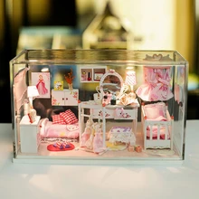 Wooden dollhouse DIY cabin Dream princess room handmade children s toys assembled puzzle blocks early childhood