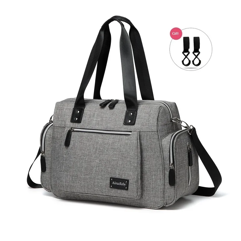 Большая сумка для подгузников, органайзер, сумки для подгузников, сумки для мам, сумка для детских колясок, сумка для подгузников, Bolsa Maternidade - Цвет: gray Silver zip