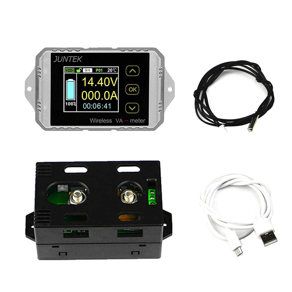 

DC 120v 300A Meter Wireless Voltage Current KWh Watt Power Meter Battery Capacity Tester Solar Car monitoring Module
