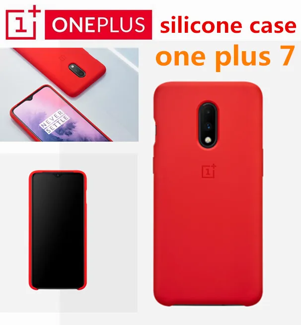 

Original ONEPLUS 7 Liquid Silicone Case Silky Soft-Touch Finish Back Protective Cover for one plus 7 red color in stock