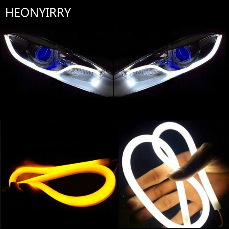 

2PC/Lot 30cm 45cm 60cm DRL Flexible LED Tube Strip Daytime Running Lights Turn Signal Angel Eyes Car Styling White/Yellow/Blue