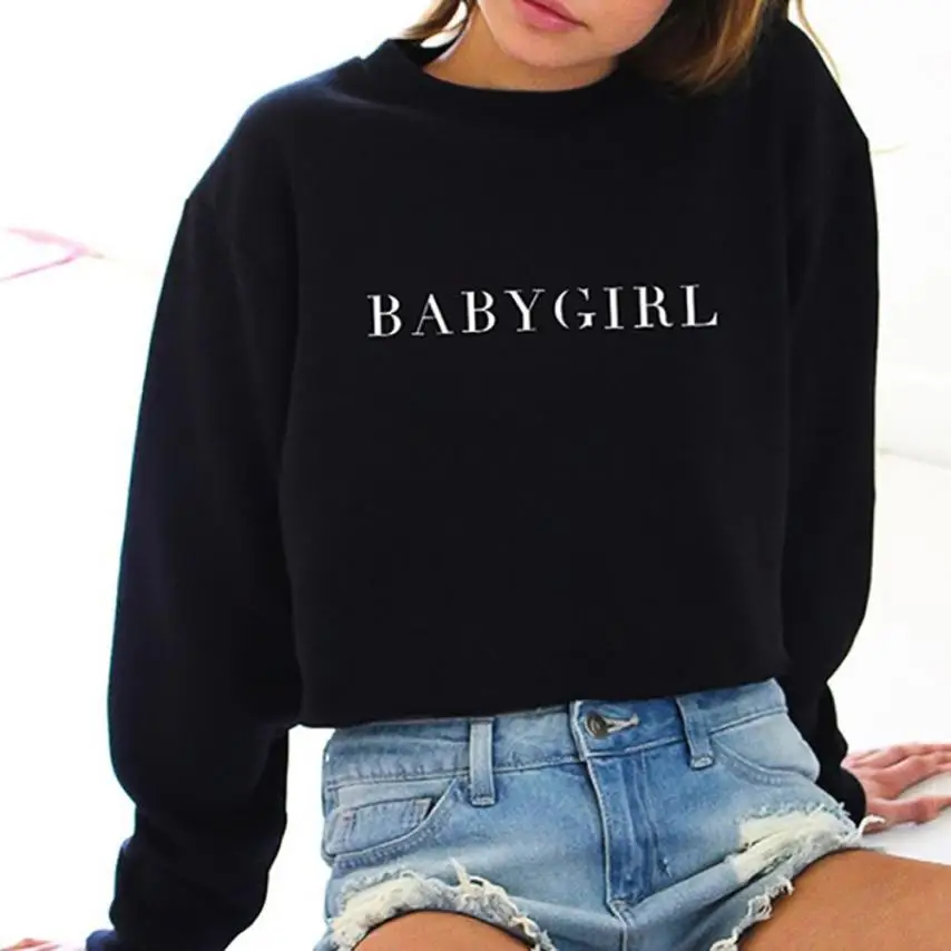 

JAYCOSIN 2018 Fashion Women Pullovers Round Neck Print Letter Long Sleeve Casual Sweatshirt Pullover f7
