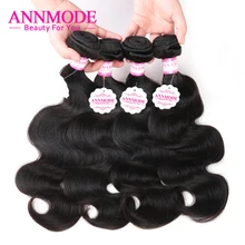 Annmode Peruvian Body Wave for a pcs Non-remy Human Hair Bundles 100g 8-28inch Free Shipping can buy 3 Bundles or 4 Bundles