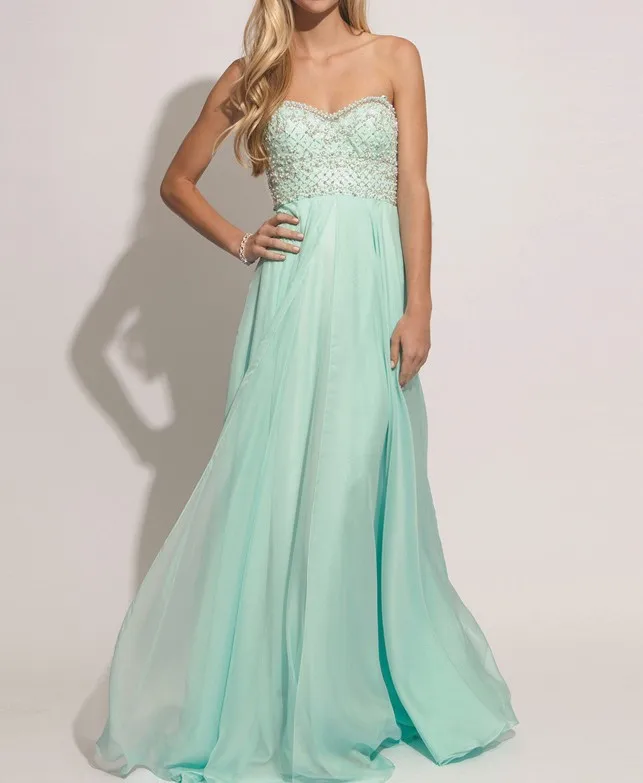 Buy New Fashion Charming Mint Green Prom Dresses With Beautiful Beaded Sweetheart Neck Backless Graduation Gown Party Evening for only 120 USD Buy New Fashion Charming Mint Green Prom Dresses With Beautiful Beaded Sweetheart Neck Backless Graduation Gown Party Evening for only 120 USD