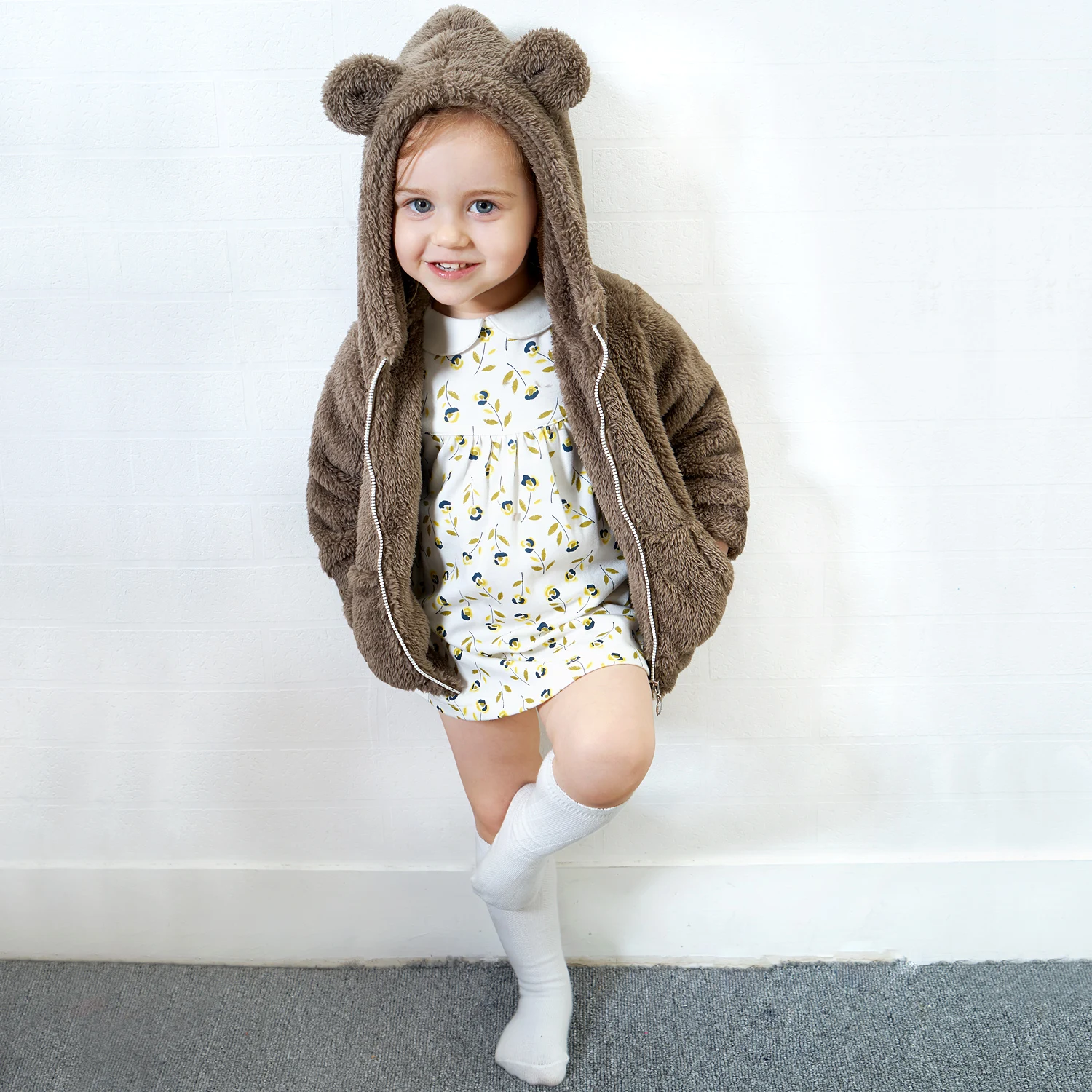 Meilleur Yingzifang Nouveau Automne Hiver Manteau Bébé Garçons Filles Coton Ours Mignon Manteau À Capuche Casual Enfants Veste Enfants Vêtements Costume De Sport