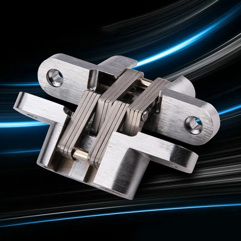 

304 Stainless Steel Hidden Hinges 28x117MM Invisible Concealed Folding Door Hinge With Screw For Furniture Hardware