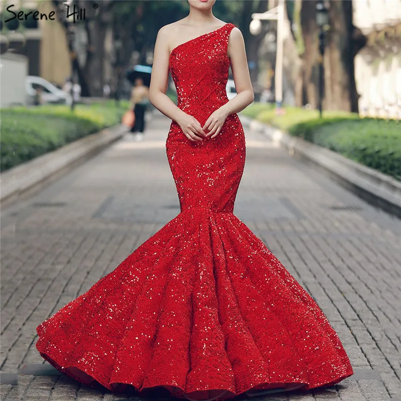 

New Long Turkish Arabic Red Gliter Mermaid Formal Evening Party Prom Gown Dress Avondjurken Gala Jurken Gowns Dresses 2019