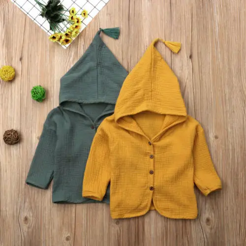 

Kids Hooded Button Tops Toddler Kids Baby Boy Girl Cardigan Hoodie Tops Outerwear Coat Clothes 0-6T