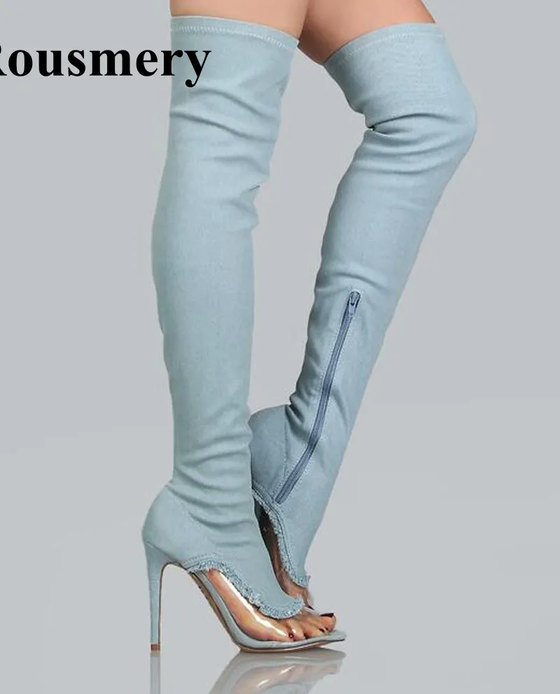 bota jeans feminina