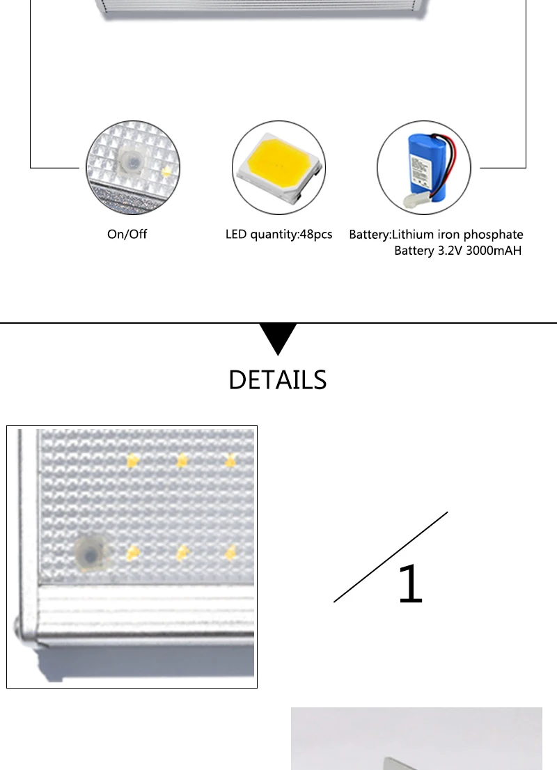 48LED СВЧ радар Датчик движения солнечный светильник 800LM водонепроницаемый уличный Уличный настенный светильник безопасности Точечный светильник ing новое поступление