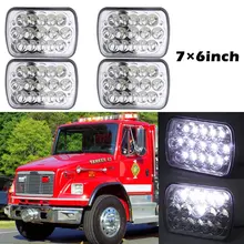 4 PCS 45 w Retângulo Levou 5×7 7×6 faróis Hi/Low Boca Plugue H4 Farol substituir H6054 H5054 H6054LL 69822 6052 6053