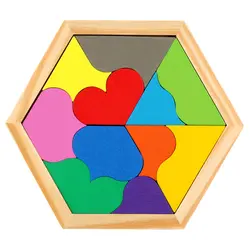11 шт. геометрический деревянный красочный пазл ранний Обучающие головоломки в форме сердца строительные блоки Развивающие игрушки для