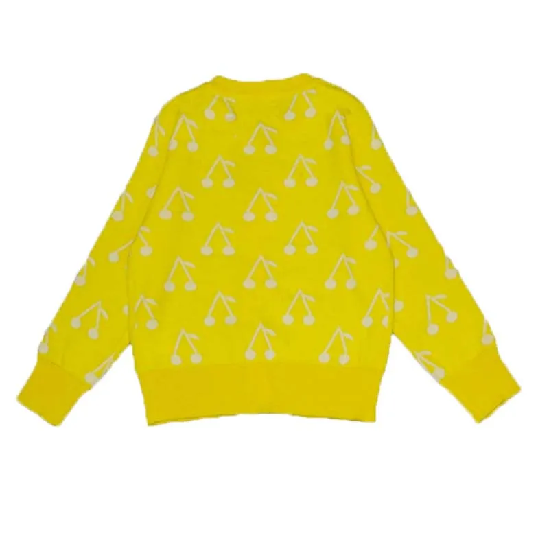Свитера для маленьких девочек осенне-зимняя Одежда для девочек Теплые Свитеры для женщин с рисунком вишни детская Пуловеры для женщин Kintted верхняя одежда детский наряд От 1 до 5 лет