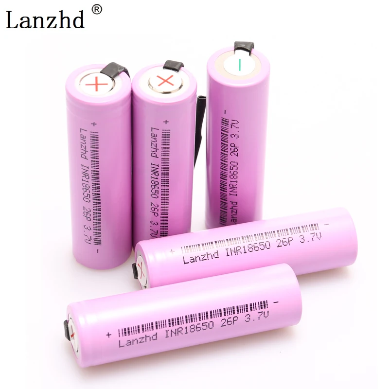 

18650 bettery for samsung 18650 batteries INR18650 Rechargeable Battery DIY Nickel Sheets 20A Discharge 2600mAh Li-ion 3.7V