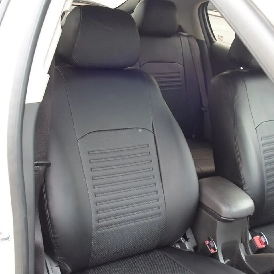 Специальные чехлы на сиденья для Skoda Fabia 2 2010-2014 из экокожи полный комплект модель
