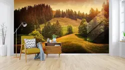 [Самоклеющиеся] 3D Hillside лесное дерево 322 настенная бумага настенная печать настенные наклейки