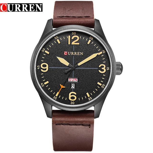 

CURREN Brand 2017 Analog Quartz Watch Men Waterproof Fashion Casual Sports Watches Man Leather Wristwatches Relogio Masculino