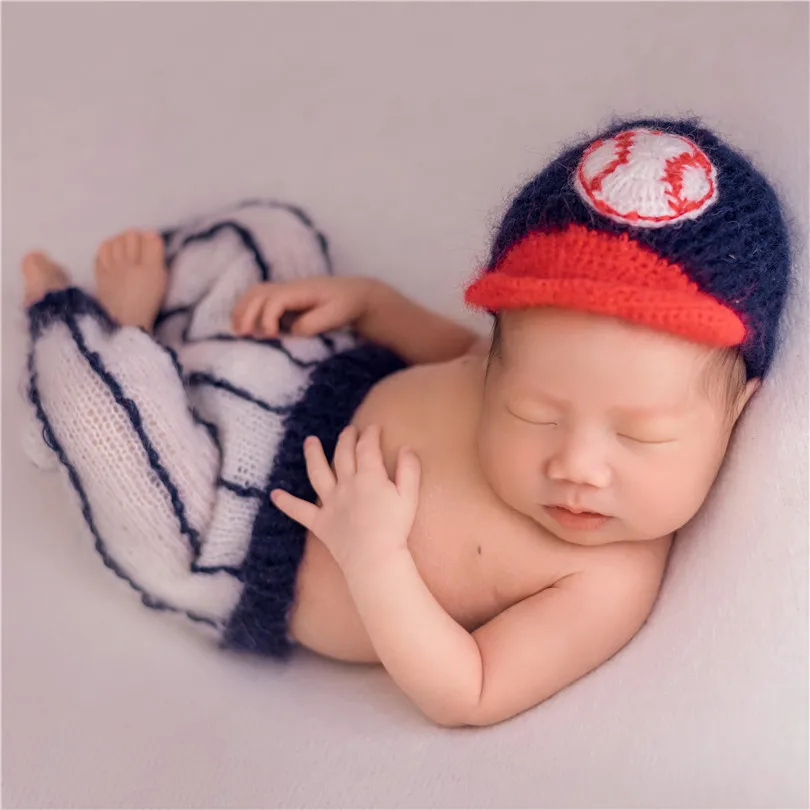 Newborn Photography Props Bonnet Christmas Set Outfits Pants Hat Clothes Props