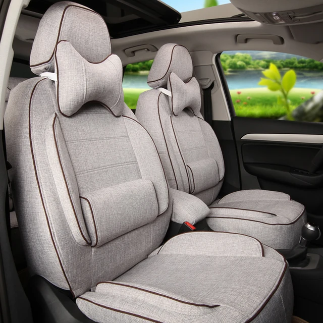 Us 303 16 48 Off Linen Fabric Car Seat Covers 5 Custom Fit For Mg3 Interior Accessories Set Black Sports Seats Cushion Protector Airbags In