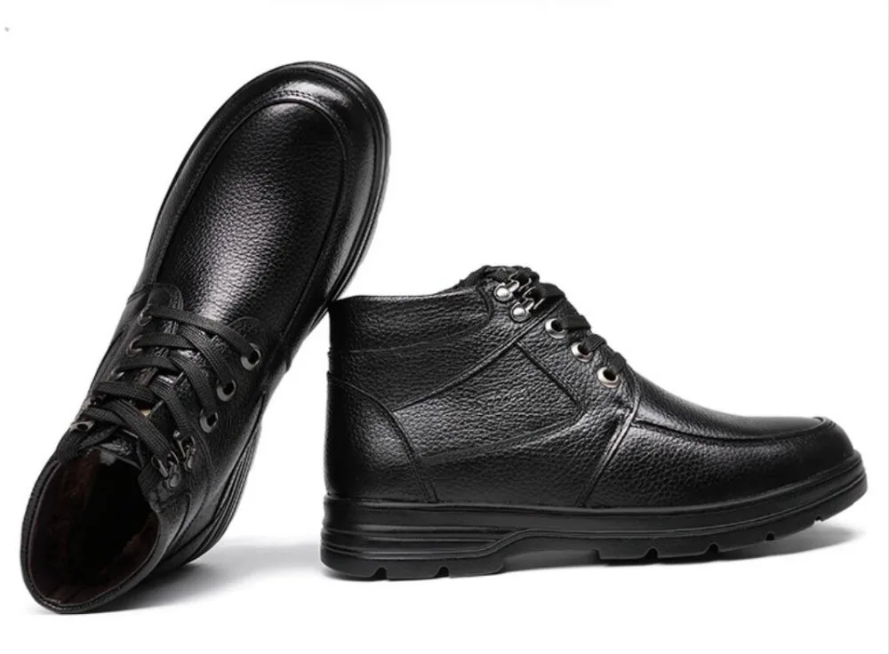 Очень теплые зимние мужские ботинки из натуральной кожи; botas militares; мужские ботинки на меху в стиле милитари; Мужская защитная обувь; zapatos hombre bot