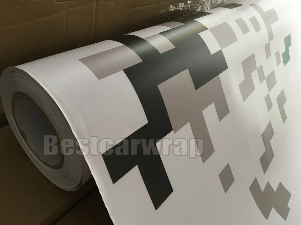 large pixel camo vinyl car wrapping film with gree digital camouflage car skin foile (4)