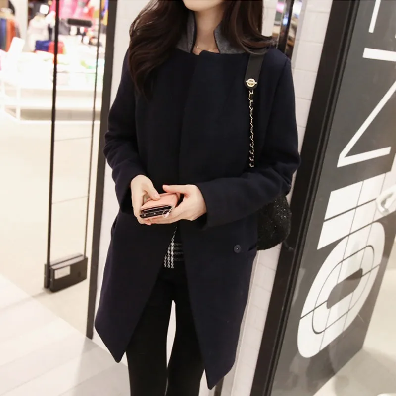 BEFORW куртка женская осенне зимнее одежда корейское шерсть пальто куртки модн случайная длинное польто женское с длинным рукавом плюс размер свободные женские пальто зимняя