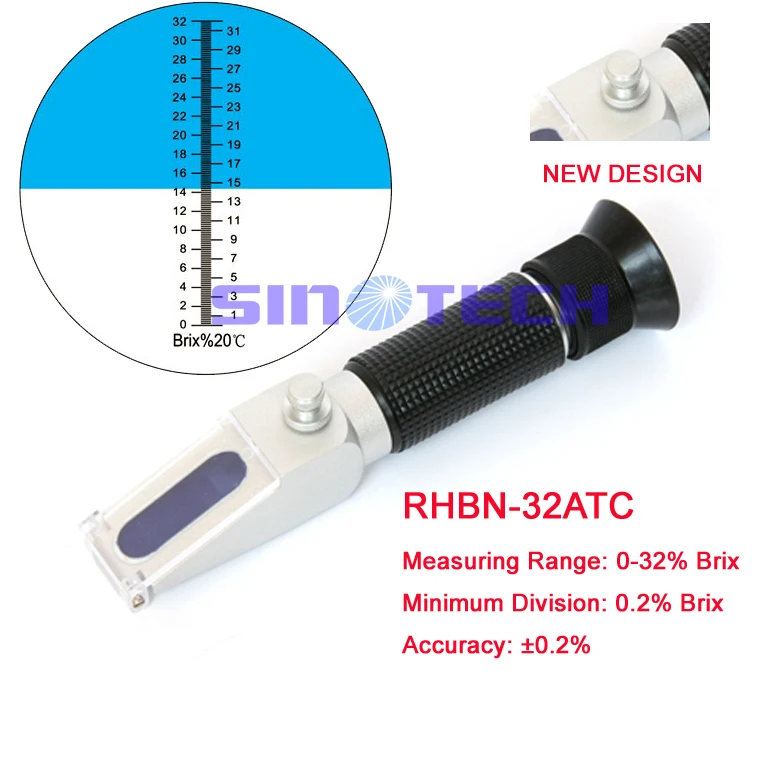 Портативный refratometro дизайн резки жидкость рефрактометр RHBN-32ATC