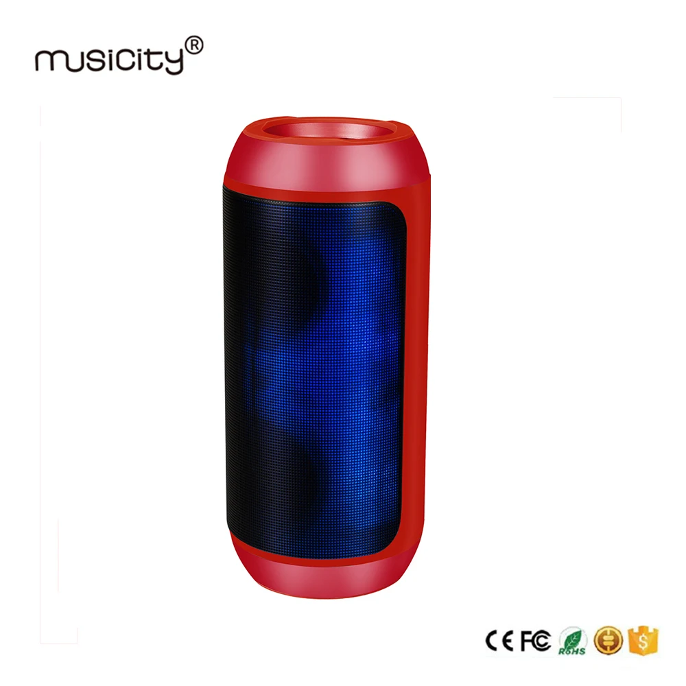 

Musicity Portable Wireless Waterproof Bluetooth Speaker with Led Light Power Bank Radio Stereo TF USB SD Mic Jack 14W 2 Channel