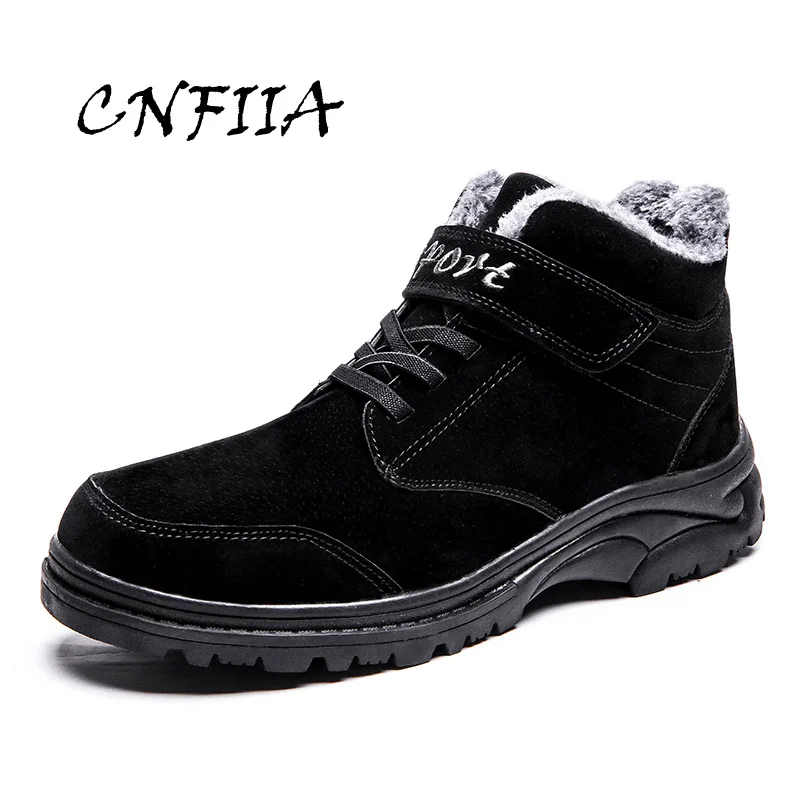 

CNFIIA Sneakers Men Casual Shoes Anti-Slip Comfortable Black Gray Male Footwear Comfortable Quality Shoes Winter Fur Warm 2018