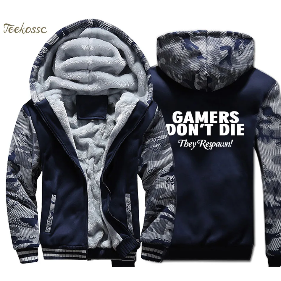 Gamers Don't Die They Respawn Толстовка для мужчин забавная Новинка толстовка с капюшоном