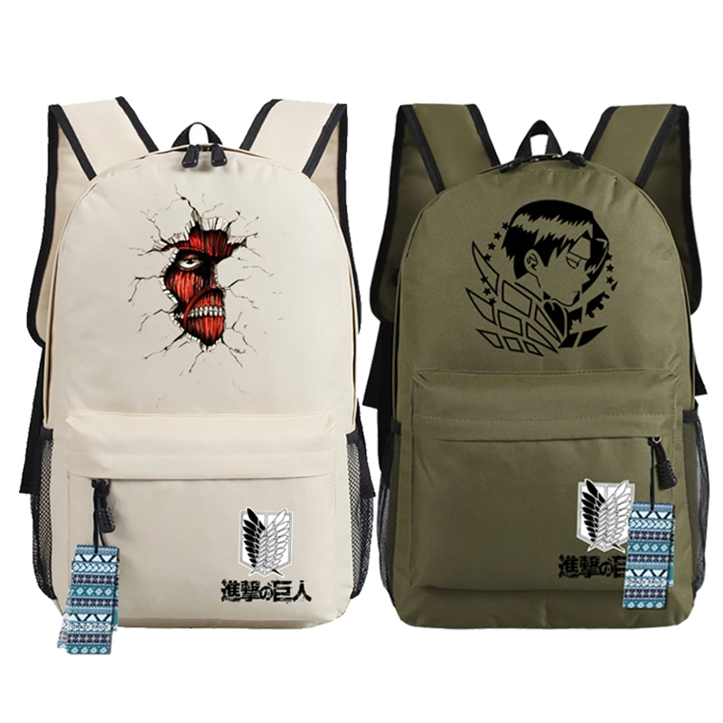 

Attack on Titan 2 Scout Legion Nylon Back Pack Anime Bookbag Women School Bags Canvas Travel Bagpack Laptop Backpack Rucksacks