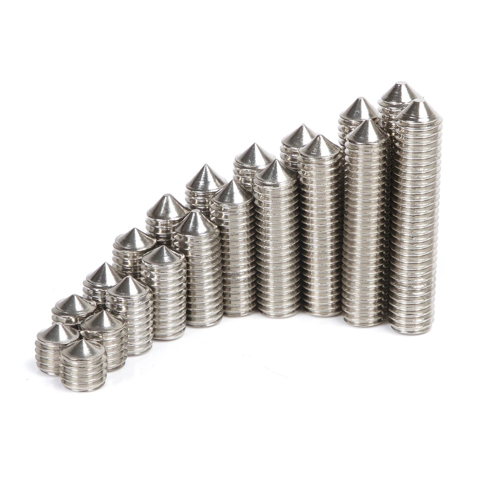 

M4 304 Stainless Steel Grub Screws Cone Point Hex Socket Set Screws M3 M5 M6 M8 M10 M12