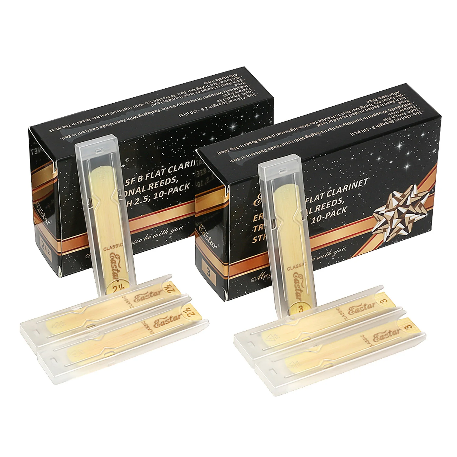 

Professional 10pcs Traditional Bb Clarinet Reeds Strength 2.5 3.0 Individual Reed Woodwind Instrument Accessories