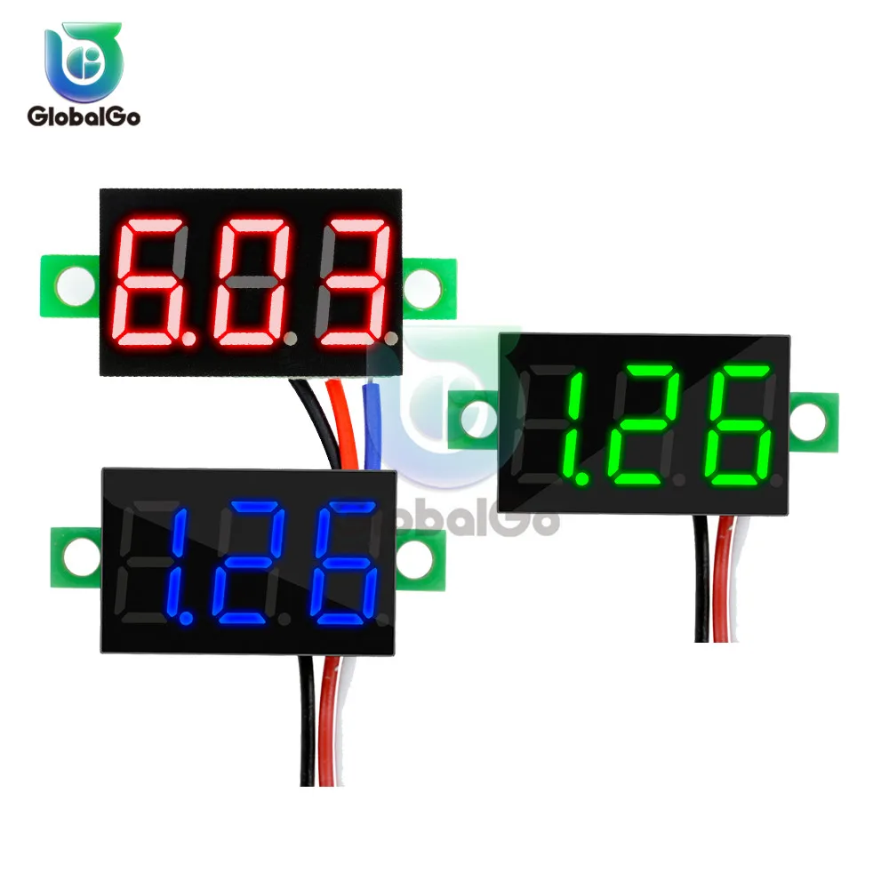 

0.36 inch DC LED Digital Voltmeter 0-100V Voltage Meter Auto Car Motorcycle Mobile Power Voltage Tester Detector 3Wire 2Wire