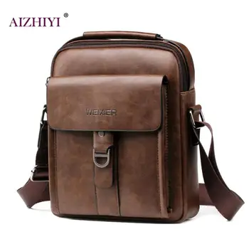 

Male Fashion Business Solid Color Sports Shoulder Messenger Packs Casual Boys Pure Color Men PU Leather Crossbody Top-handle Bag