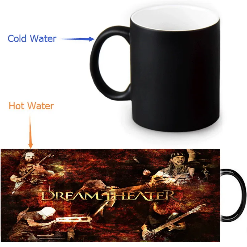 

Dream Theater Mug 350ml/12oz Morphing Coffee Mugs Heat Sensitive Morph Mug Color Transforming Milk Tea Porcelain Cups