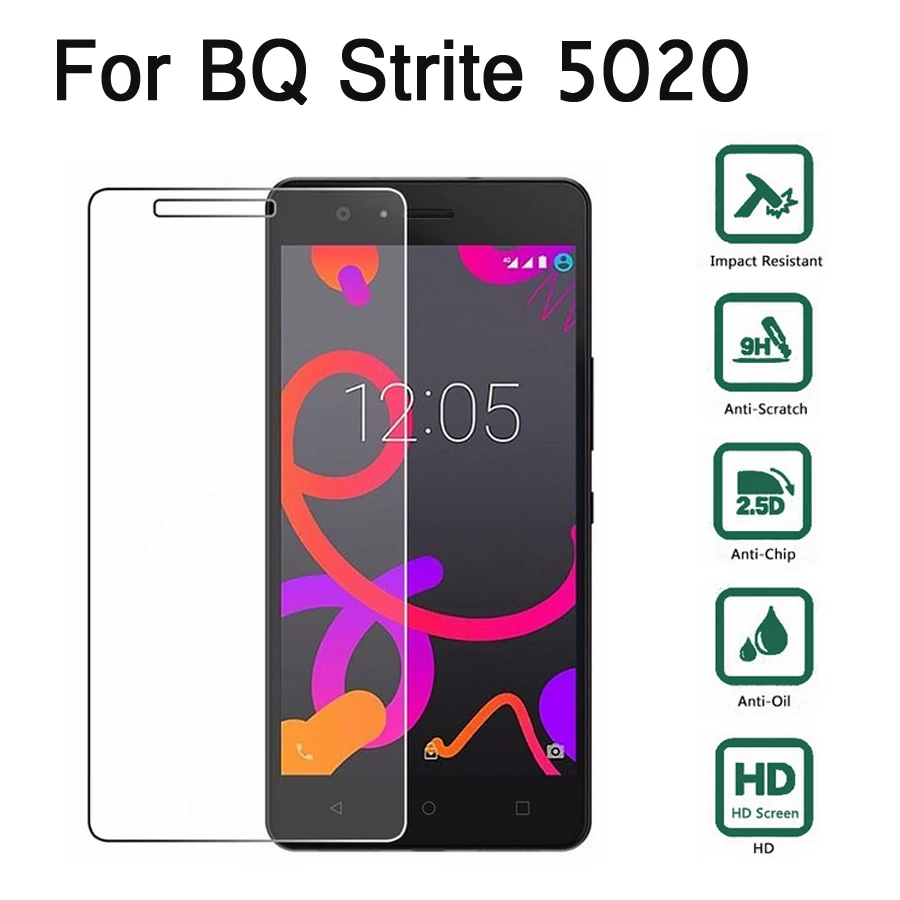 

For BQ Strike 5020 Tempered Glass For BQ Strike 5020 2.5D 9H Premium Screen Protector Toughened Glass Anti-glare Guard Film Case