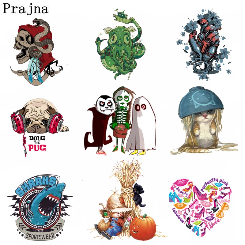 

Prajna Halloween Costume Vampire Iron On Transfer For T-Shirts Cute Rabbit Patches Heat Thermal Transfers Patch Clothes DIY F