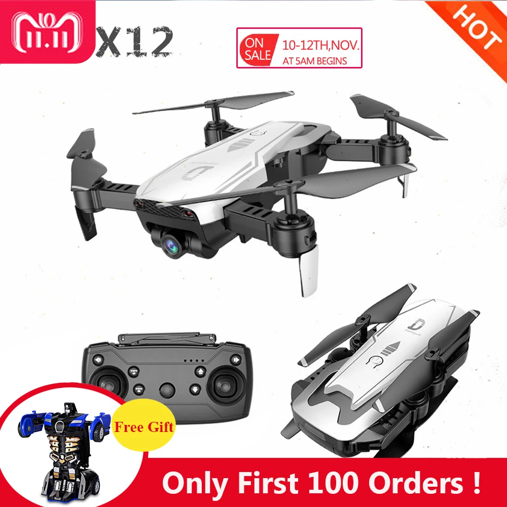 Newest X12 Drone With 0.3MP/2MP Wide Angle HD Camera FPV Mini Drone Headless Mode RC Quadcopter Helicopters VS E58 Dron