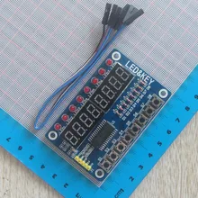 Ключ Дисплей для Arduino Новые 8-битный цифровой светодиодный трубки 8-бит TM1638 модуль
