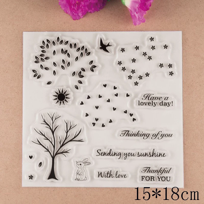 

Forest rabbit Clear Silicone Stamp for DIY scrapbooking/photo album Decorative craft