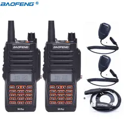 2 шт. Baofeng UV-9R плюс IP67Waterproof 8 W 10 км Long Range мощная рация CB радио/UHF обновления УФ 9R + 2 микрофонных + 1 кабель