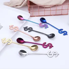 1 шт. Позолоченные Красочные лепесток ложки с ручкой мороженое для питья кухонный гаджет из нержавеющей стали чайная ложка посуда HX0617