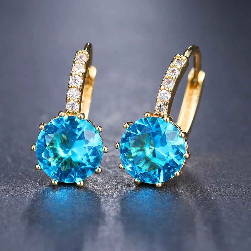 EMMAYA модные 10 цветов AAA CZ Элементы серьги-гвоздики для женщин Chea заводская цена - Окраска металла: 18k blue